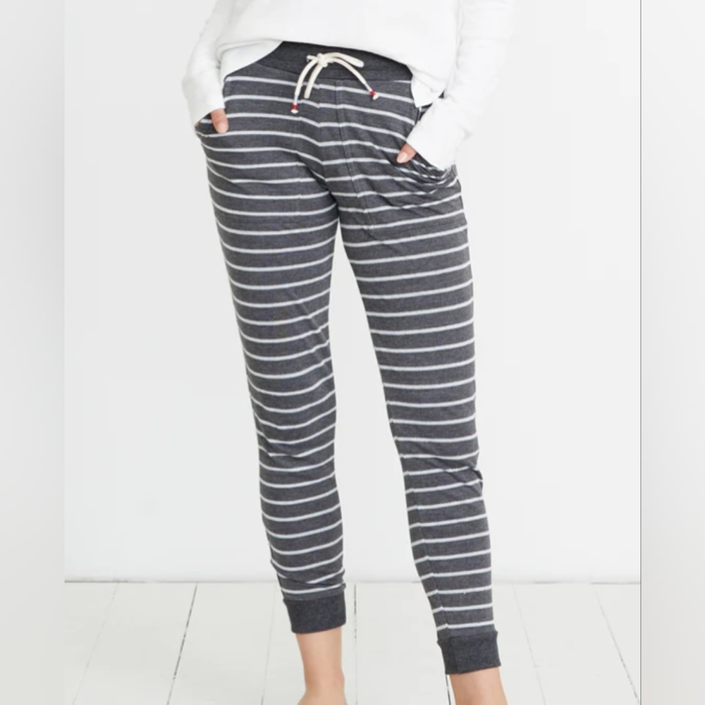 Marine Layer Double Knit Jogger in Charcoal Heather/Cream, Size S